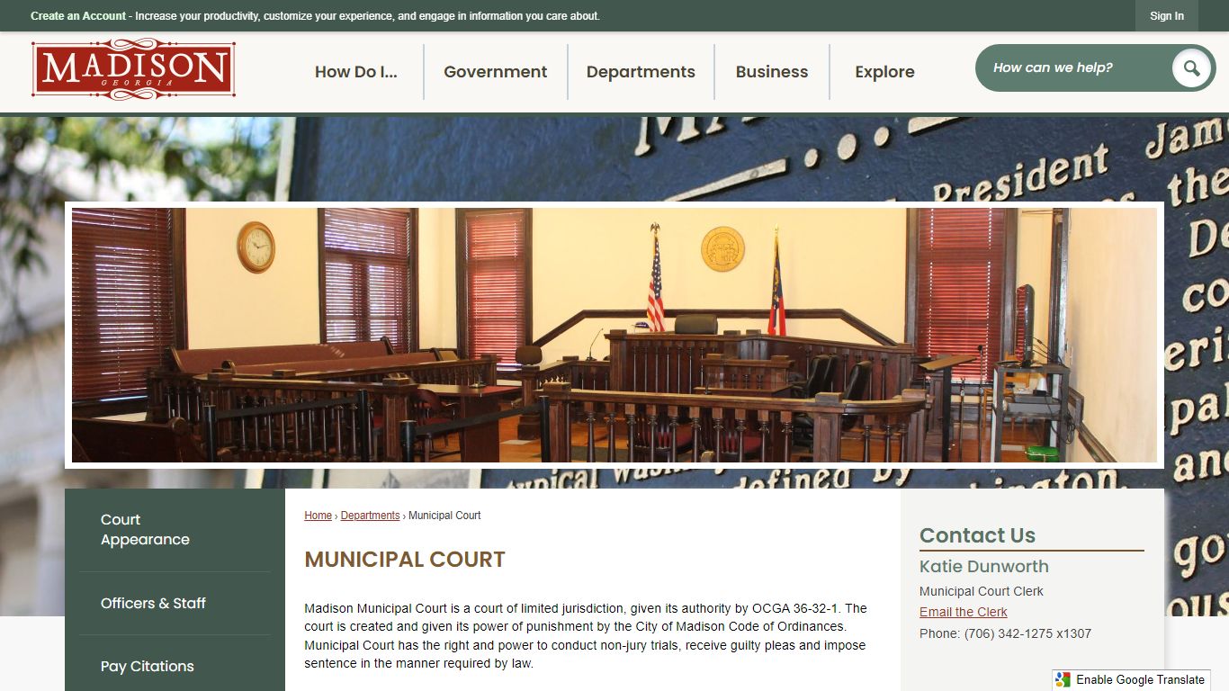 Municipal Court | Madison, GA - Official Website