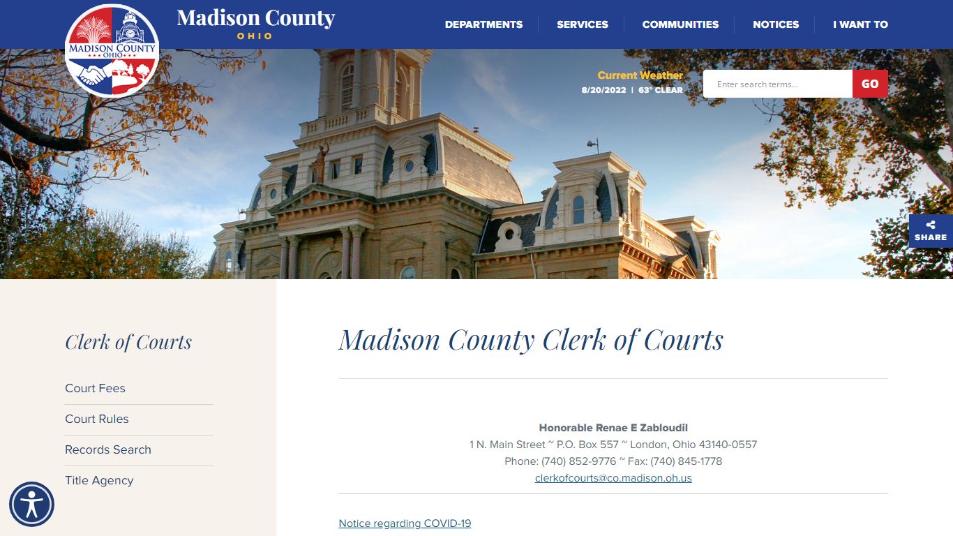 Madison County Clerk of Courts - Welcome to Madison County, OH